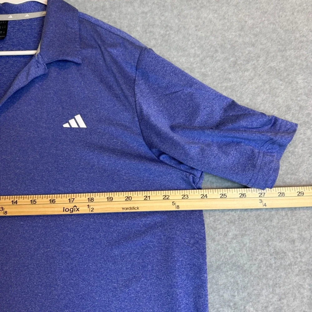 Adidas Men's Blue Heather Performance Golf Polo Shirt XL Moisture Wicking Athlet